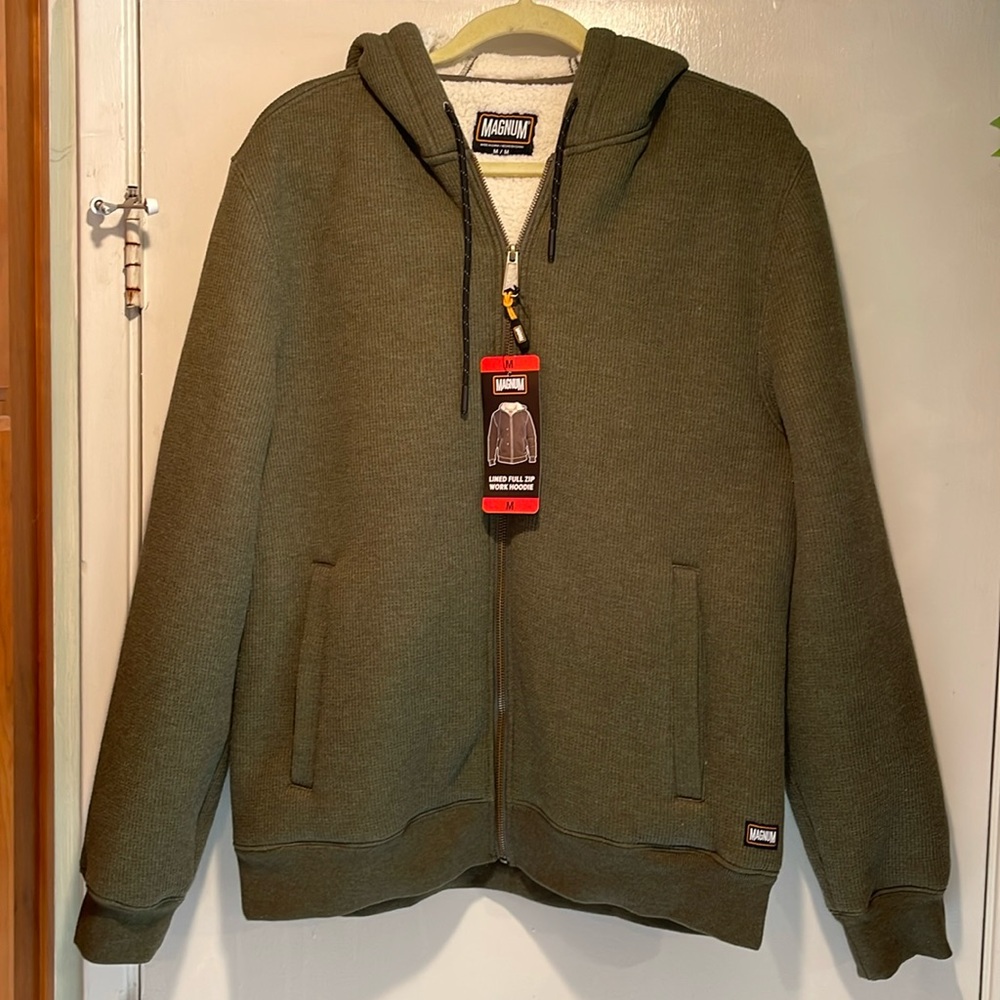 ⭐️Magnum Sherpa Lined Full Zip Work Hoodie ~ Green (Medium)